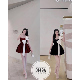 BIGSIZE Đầm nhung nơ D149A