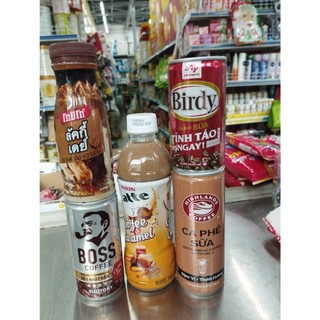 Cà phê sữa đóng lon, chai birdy170ml, 235ml highlands, boss cà phê 180m, kopiko lucky day 180ml,latte vị cà phê & carame