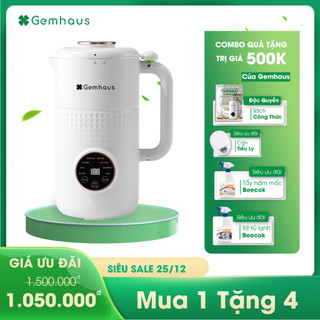 Máy làm sữa hạt mini Gemhaus, nấu cháo, xay sinh tố đa năng + chế độ hẹn giờ