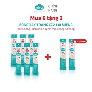 Bông Tẩy Trang Tròn Cao Cấp Niva Cz2  Túi 130 Miếng  Bông Tự Nhiên 100% Mềm Mại An Toàn Cho Da Nhạy Cảm