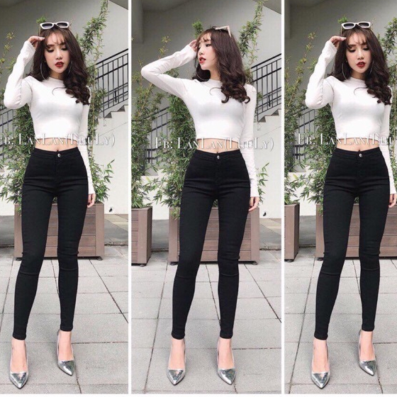 Quần legging nữ cạp cao khóa kéo 1 khuy 4 túi dáng dài chất vải Umi Quần tregging nữ đi học sinh ống