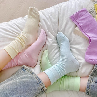 Vớ trơn cổ cao màu pastel