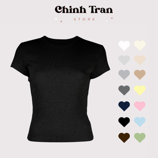  Áo thun trơn form ÔM babytee đủ màu basic chất liệu thun con giãn 4 chiều fit dáng siêu đẹp