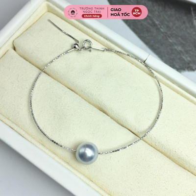 Kiềng Tay Bạc Ý 925 Xuyên Tâm Hạt Ngọc Trai 10ly - Ngọc Trai Trường Thịnh