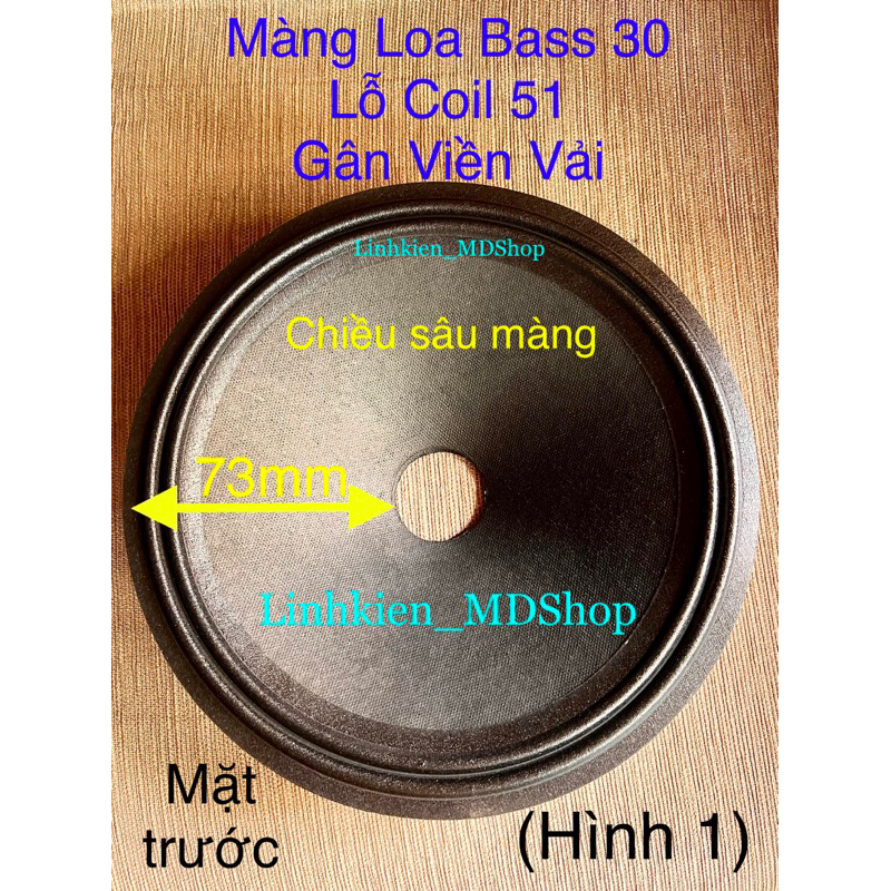 Màng Loa Bass 30 Lỗ Coil 51, Có Gân Viền Vải Và Gân Viền Mút - Giá 2 cái 200k