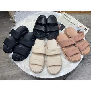 Xả hàng - Dép nữ 2 quai ngang, dép Muimiu thời trang đế cao 4cm đi làm đi chơi êm chân thoáng mát