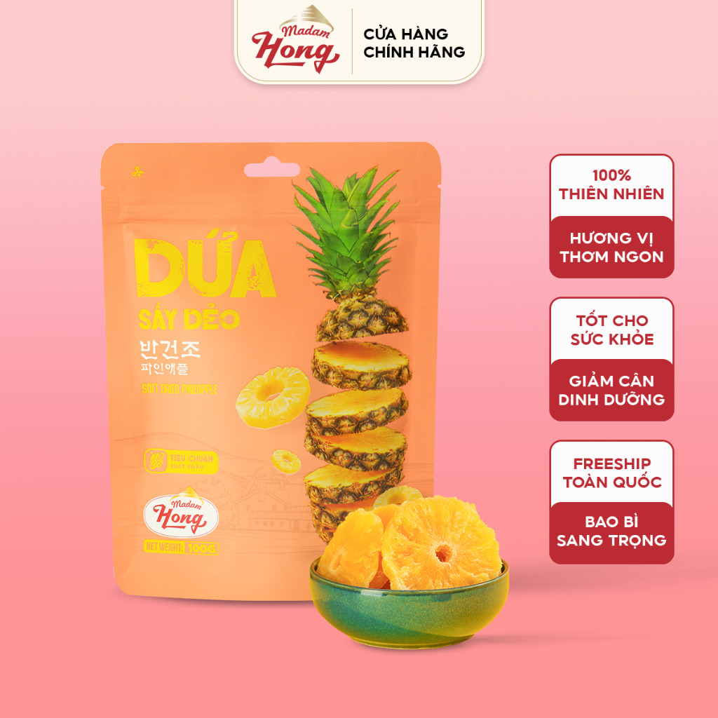 Dứa Sấy Dẻo Madam Hong Túi 100g