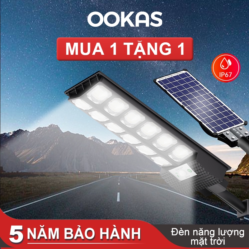 OOKAS đèn năng lượng mặt trời đèn led ngoài trời đèn led cảm ứng đèn pha led ngoài trời 1000W đèn mặt trời