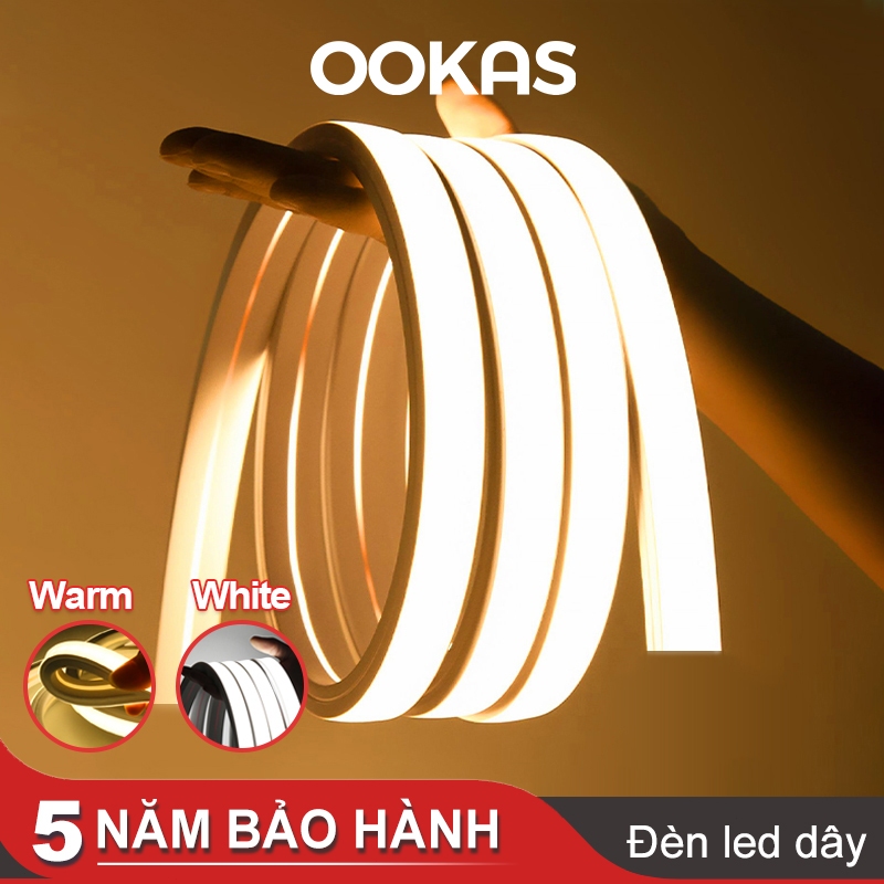 OOKAS đèn led dây trang trí 5m,10m,20m,đèn led vàng ấm,đèn led hắt, dây đèn neon,IP67 chống nước,trang trí hắt trần