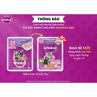 28 gói sốt WHISKAS JUNIOR - CÁ THU 80GR