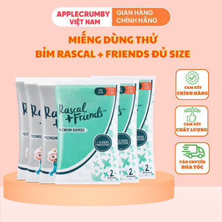 Tã/bỉm dùng thử rascal + friends đủ size nb/s/m/l/xl - 1 miếng