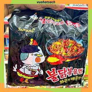 Bịch 5 gói mì khô gà cay Samyang Hàn Quốc đen