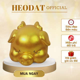  Ống heo đất tiết kiệm,lợn đất tiết kiệm thiên thần má phính siêu cute dễ thương,màu vàng gold 