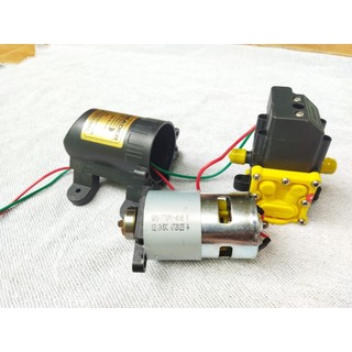 máy bơm nước mini 12 lắp đặt cho bình phun thuốc trừ sâu.