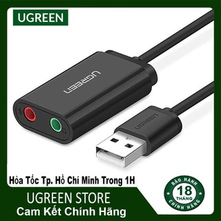 Cáp chia usb ra cổng microphone và âm thanh 3.5mm ugreen us205 cao cấp