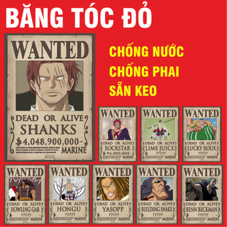 Lệnh truy nã băng hải tặc Tóc đỏ, Shanks, onepiece, sẵn keo, chống nước, chống phai màu