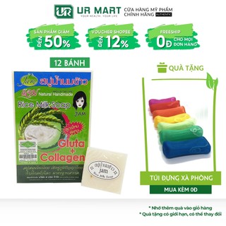 Combo 12 bánh xà phòng cám gạo thái lan jam rice milk soap