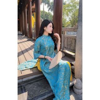 Bộ áo dài cách tân phong cách quý phái vải lụa tằm mã kh0065