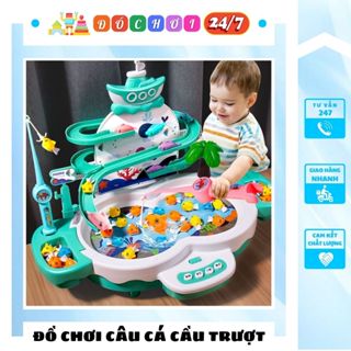 Đồ Chơi Câu Cá Thác Nước Cầu Trượt, Đèn Led, Âm Nhạc Sôi Động, Cá Nhảy Sáng Tạo