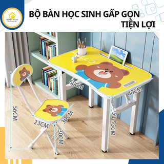 Bộ bàn ghế học sinh gấp gọn tiện lợi, Bộ bàn ghế cho trẻ em ngộ nghĩnh, Bàn trẻ em M057