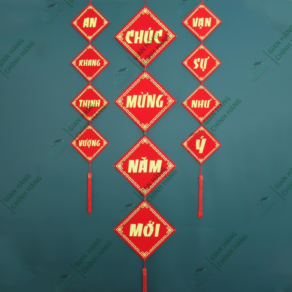 Dây treo nhung đỏ 4 chữ TL11 tramg trí tết