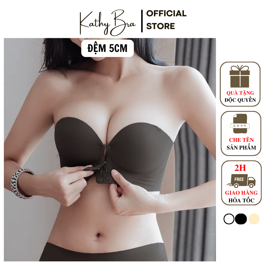 Áo Quây Không Dây Cài Trước Su Đúc Siêu Nâng Đẩy KATHY BRA Đệm Dày 5 cm Chất Su Nguyên Khối