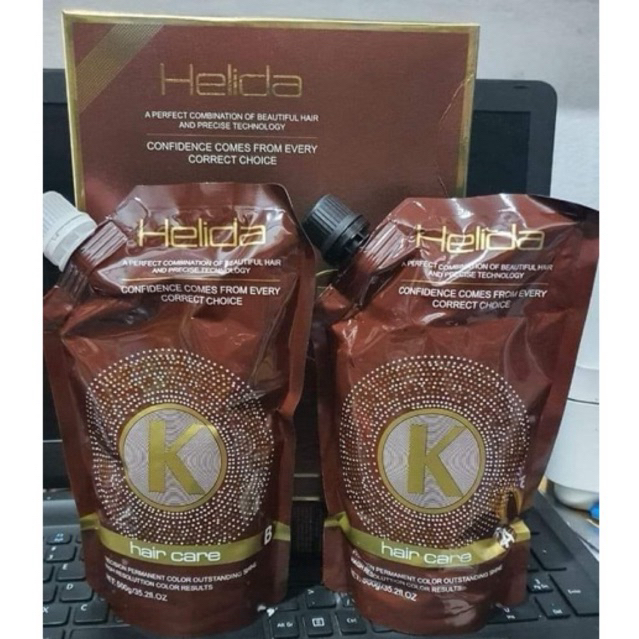 Cặp nhuộm nâu phủ bạc màu socola Helida(500mlx2)