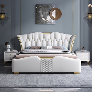 Giường ngủ phong cách hiện đại hàng nhập khẩu chất lượng cao, giường ngủ bọc da decor sang trọng - GNK01