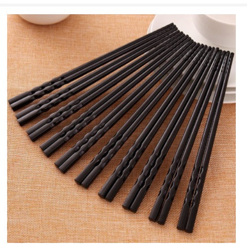 Vỉ 10 Đôi Đũa Nhựa Kháng Khuẩn Xoắn 2 Đầu Chống Trượt, Sang Trọng Chất Lượng Cao