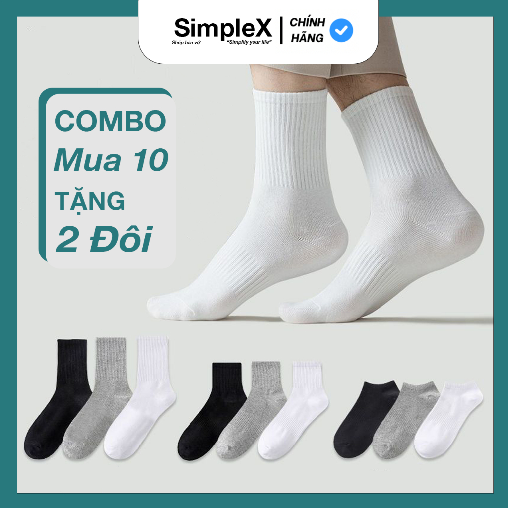 Tất vớ nam nữ cổ cao, lửng, thấp Cotton, co dãn bốn chiều, thoáng khí CSMX002