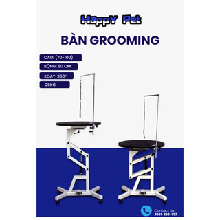 Bàn tròn thuỷ lực CIDON chuyên dụng Grooming cắt tỉa cho thú cưng-Mặt xoay 360 độ-Nâng hạ thủy lực-