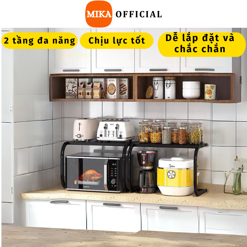 Kệ Lò Vi Sóng MIKA Khung Thép Sơn Tĩnh Điện Nhỏ Gọn Không Chiếm Diện Tích