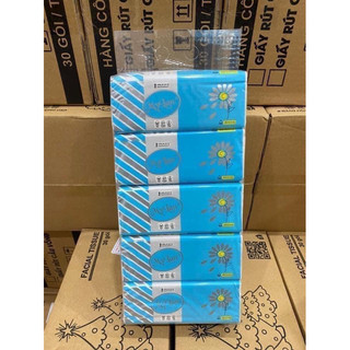 Giấy ăn giấy rút MyLan hoa cúc 4 lớp cao cấp - bịch 5 gói