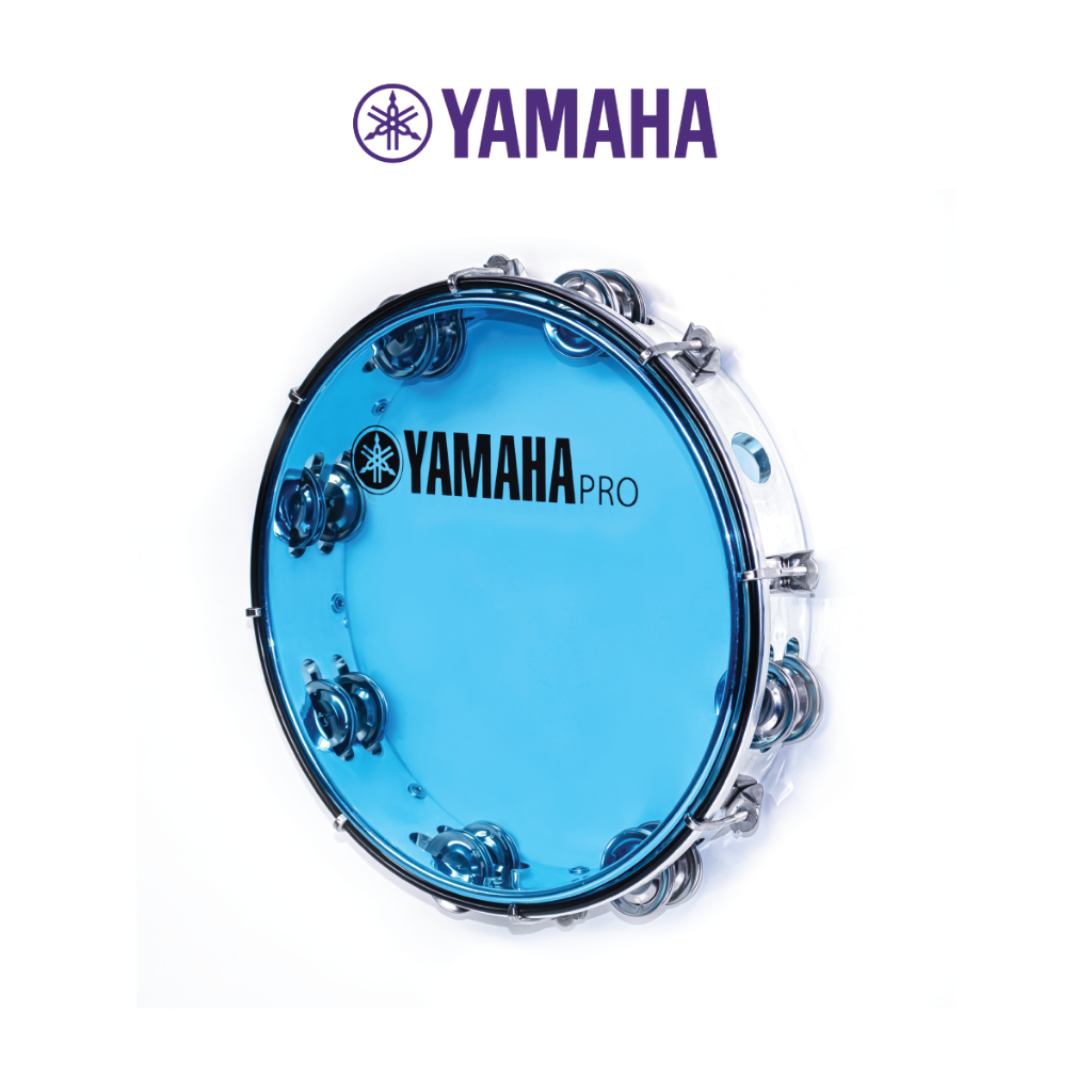 Trống lắc tay, Lục lạc gõ bo, Tunable Tambourine - Yamaha Pro YT9 Silver Blue - New version, size 10 inch