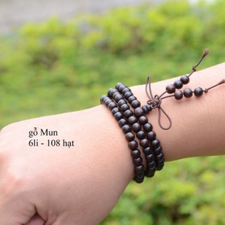 Chuỗi 108 hạt 6 và 8 li gỗ bách xanh thơm - trắc - mun - hương đỏ
