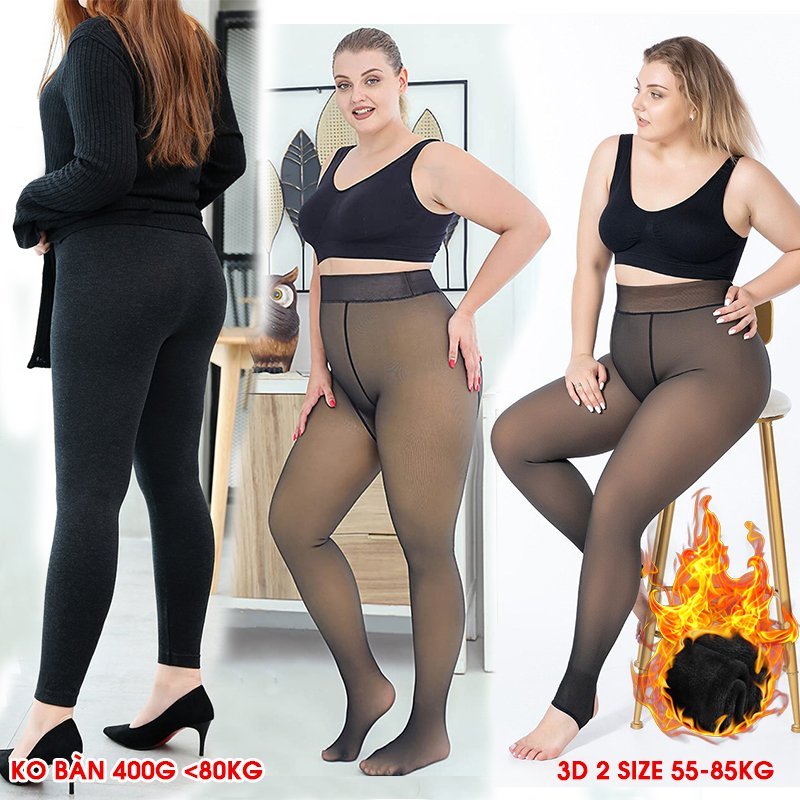 Quần Giữ Ấm Tốt Kín Bàn Chân Lót Lông Dày Mịn Co Giản Thoải, thích hợp mặc mọi thời tiết