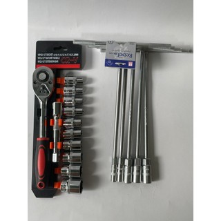 Bộ dụng cụ sửa chữa 17 món ( bộ tuýp cần tự động 12 món và 5 cây vặn ốc chữ T 8,10,12,13,14 )