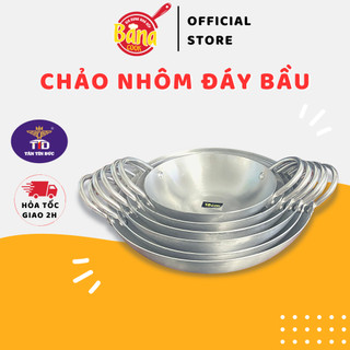 Chảo nhôm bầu 2 quai sâu lòng chiên xào kho cá tiện lợi - bana cook