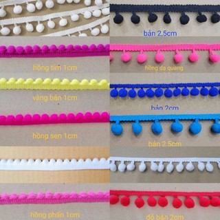 Dây tua rua pompom, dây bi viền trang trí hình và video shop tự chụp