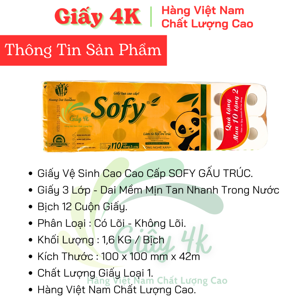 Giấy Vệ Sinh Gấu Trúc SOFY, Giấy Vệ Sinh Cuộn