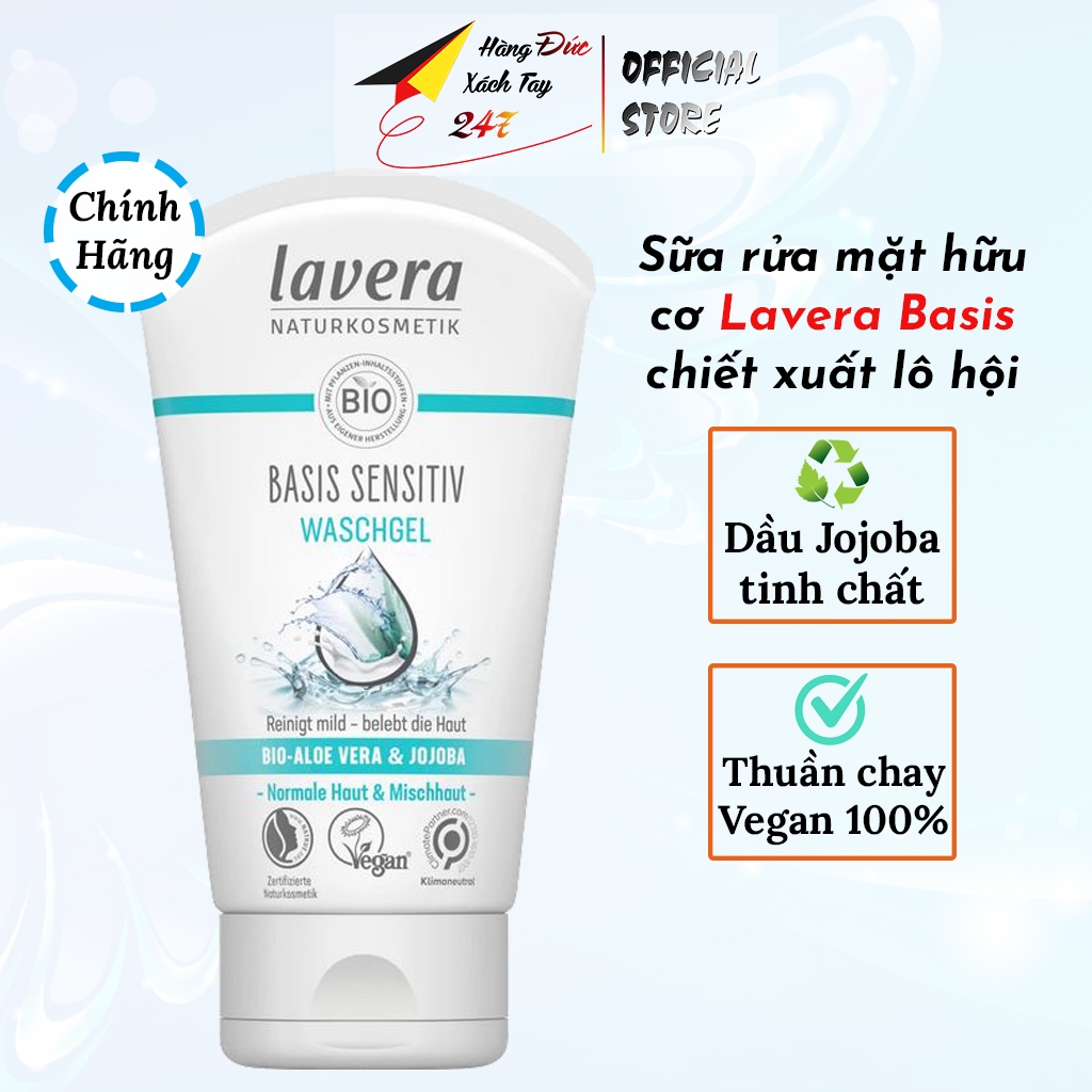 Sữa rửa mặt Lavera chiết xuất hữu cơ, giúp sạch sâu, mềm mịn không khô da <Hàng Đức 125ml>” /><br />
<img class=