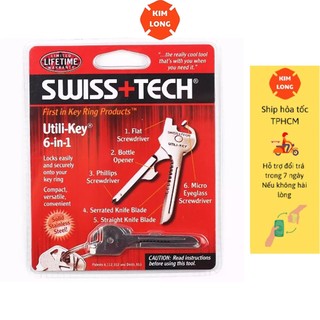 Dụng cụ đa năng 6 trong 1 bằng thép không gỉ utili-key móc chìa khóa mini kìm kiêm cắt kính cờ lê