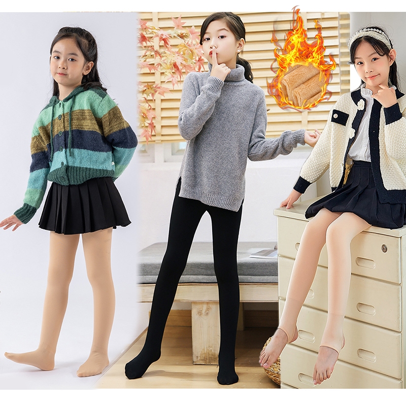Quần giữ nhiệt bé gái, lớp lông siêu dày chất co giản 4 chiều chịu nhiệt từ 0 độ C