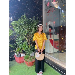 ÁO BÀ BA AN HUY LỤA GẤM TAY PHỒNG
