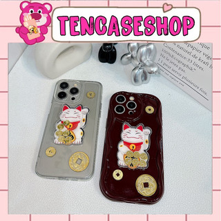 [ Hình thật ] ỐP TẾT 🧧 2024 mẫu mèo vẫy tay đồng xu siêu hot năm mới may mắn dành cho ip - TENCASESHOP [ 596 ]
