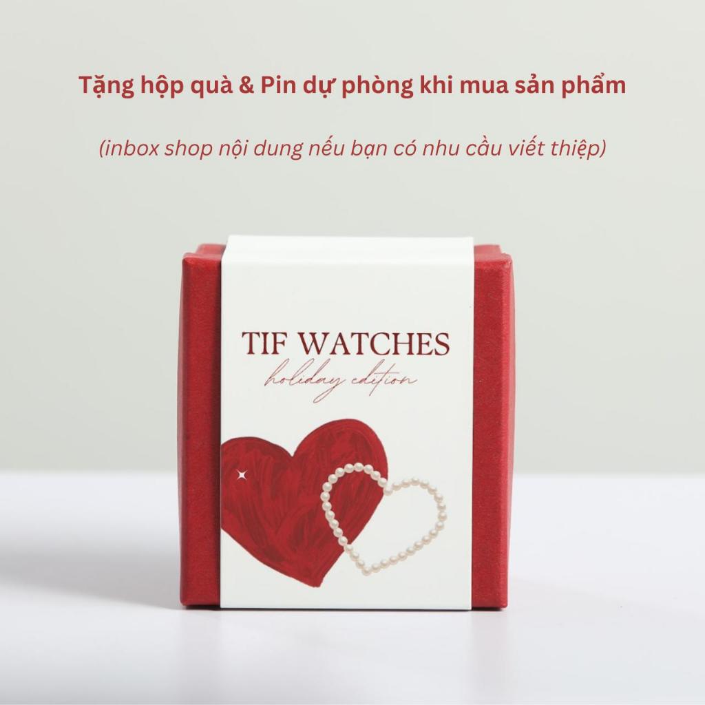 Đồng Hồ Dây Da Nữ Mặt Nhỏ AME Tif Watches Phong Cách Cổ Điển Thon Gọn Ôm Tay