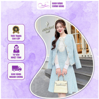 Set Dạ Tiểu Thư Omely - Set Váy Công Sở Kèm Áo Khoác Ngoài Thiết kế Tỉ Mỉ, Sang Trọng, Thanh Lịch Cho Dân Công Sở