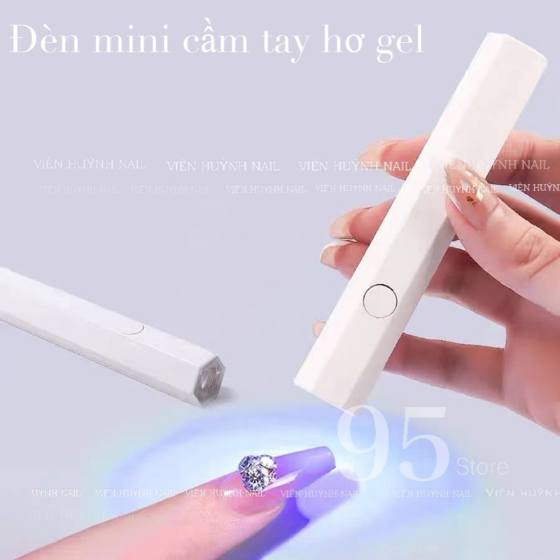 Đèn hơ mini cầm tay - đèn hơ gel 3 bóng màu hồng