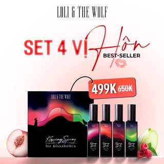 Set kissing spray 4 vị best seller for kissaholics - xịt thơm miệng loli & the wolf on vị kẹo trái cây bạc hà 20ml