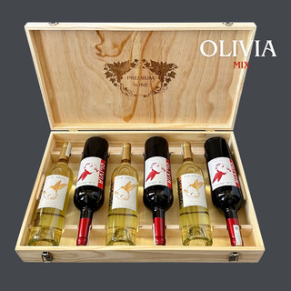 THÙNG GỖ 6 CHAI VANG ÚC NHẬP KHẨU OLIVIA